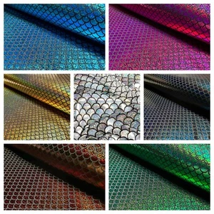 Spandex Dance Lame Foil Scales Fabric Material - Picture 1 of 34