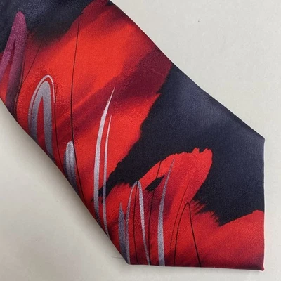 Corbata de Seda Líquida J GARCIA Colección Feliz Cumpleaños 62 ROJA NUEVA CON ETIQUETAS $40.   B6 Foto 1 de 4