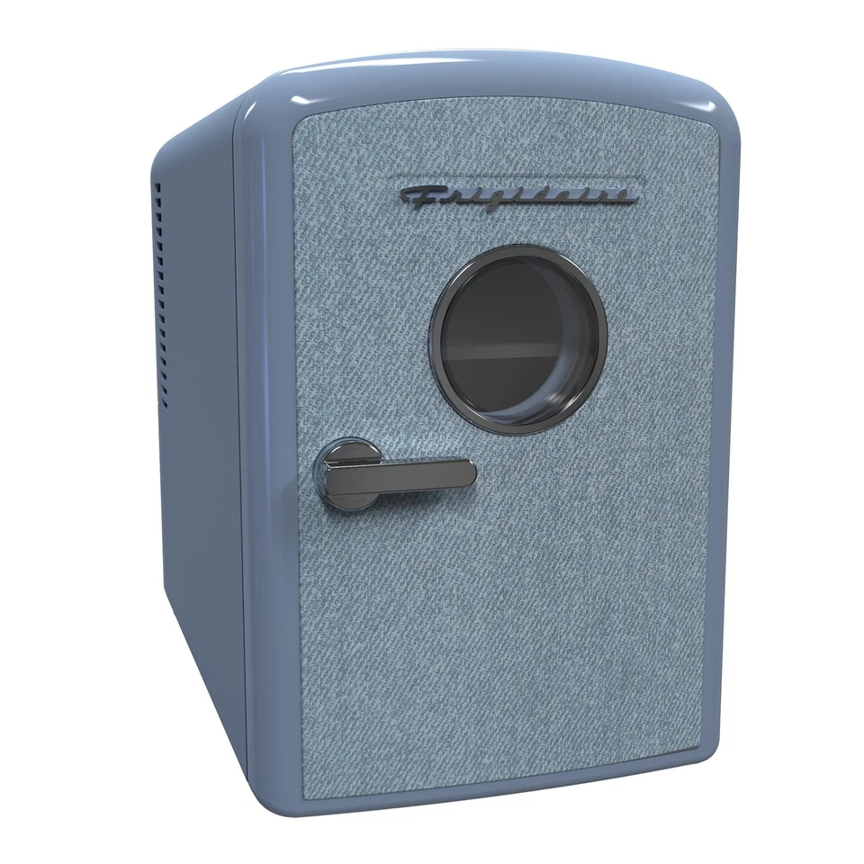 Frigidaire 9 Can or 6L Denim Beverage Portable Mini Fridge EFMIS199-INDIGODENIM