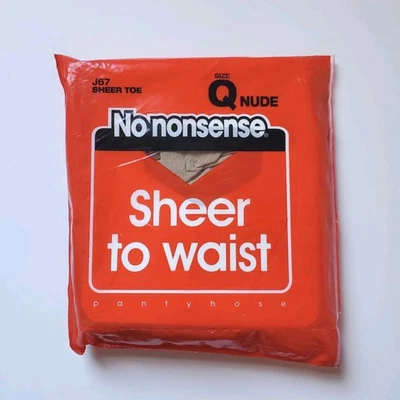 Pantimedias No Nonsense Talla Q Queen Transparente a la Cintura Puntera J67 Desnudo Sandalia Nylons Foto 1 de 4