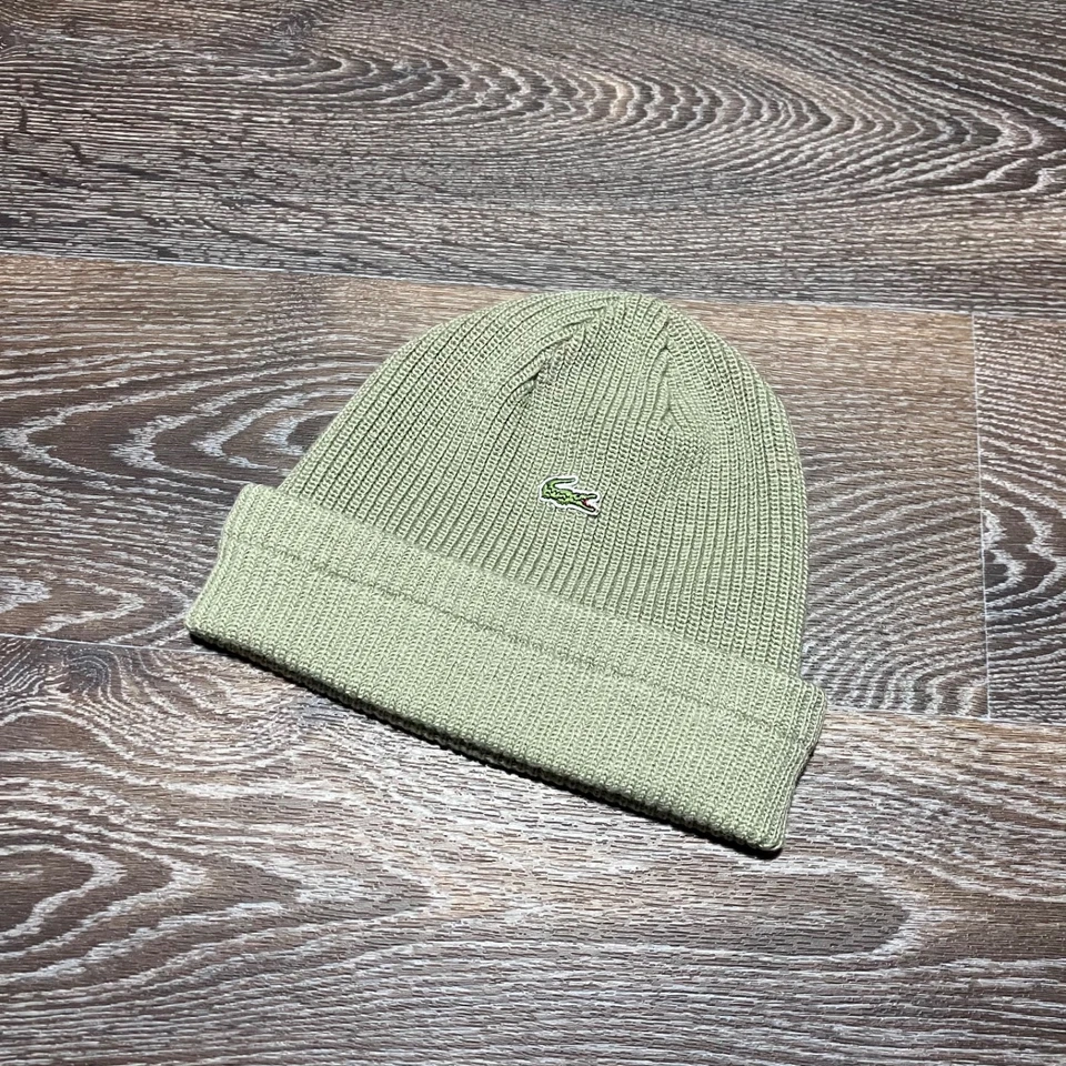 Sombrero de lana verde oliva mini logotipo de cocodrilo LACOSTE de colección talla única Foto 1 de 4