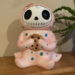 Furrybones Pink Octopus Octopee Ceramic Cookie Jar - Foto 1 di 5