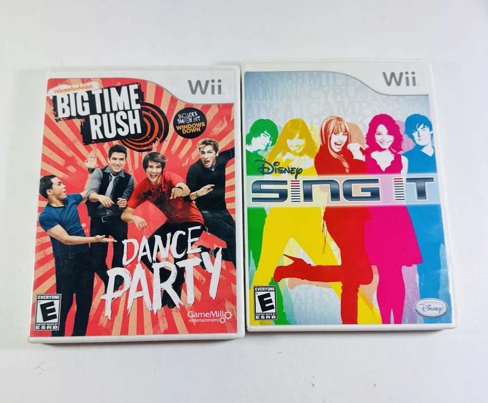 Lote de 2 Juegos Nintendo Wii Disney Sing It And Big Time Rush Dance Party ML417 Foto 1 de 3