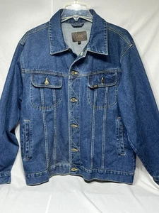 Lee Riders Men's Jacket Trucker Jeans Vintage USA Made Long Sleeve Denim Lg Blue - Picture 1 of 7