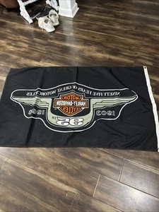 Bandera de aniversario Harley Davidson 3 pies x 4 pies Doble cara muy bonito. Cpix - Imagen 1 de 5