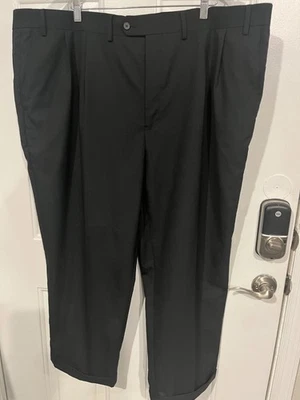 RALPH LAUREN Mens Wool Blend Blue Label DRESS PANTS Black Sz 48/28 - Image 1 of 4