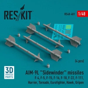1/48 Reskit AIM-9L Sidewinder missiles (4 pcs) (3D Printed) (1/48) - Picture 1 of 1