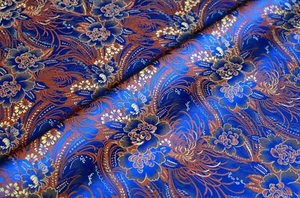 Vintage Silk jacquard fabric Luxury Oriental brocade cloth Uzbek textile - Picture 1 of 6