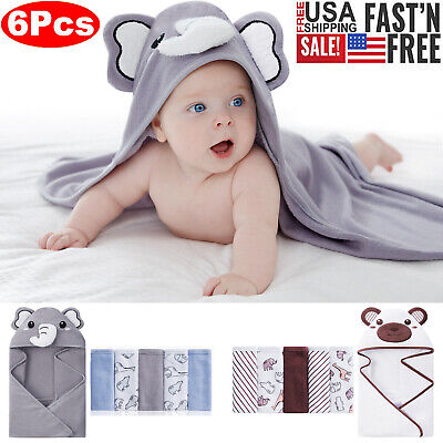 6 Packs Baby Infant Newborn Washcloth Cartoon Soft Bath Towel Feeding Wipe Cloth • 7.89$
