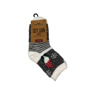 Northeast Outfitters Gray Xmas Character Cozy Cabin Crew Socks Youth 10k-4 - Picture 1 of 6