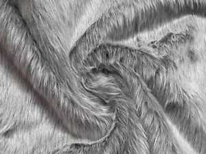 Super Luxury Faux Fur Fabric Material FROSTED BLACK - Picture 1 of 5