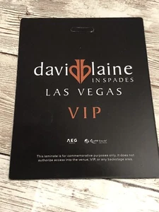 David Blaine In Spades VIP Las Vegas laminato souvenir biglietto pass - Foto 1 di 5