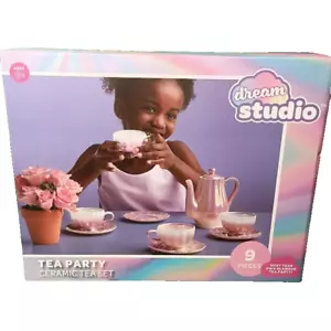 Dream Studio Tea Party Keramik Porzellan handbemalt Glasur Teeservice 9-teilig - Bild 1 von 3