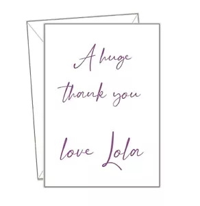 THANK YOU CARDS, girls pink birthday party minimalist personalised name st80 - Picture 1 of 11