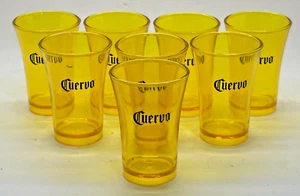 SET OF 8 CUERVO TEQUILA PLASTIC SHOT GLASSES - PUB HOME BAR EIGHT JOSE - Picture 1 of 2