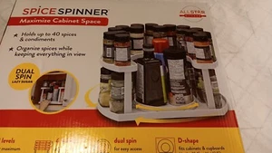 Spice Spinner Two-Tiered Spice Organizer & Holder That Saves Space-Dual Spin-NEW - Picture 1 of 7