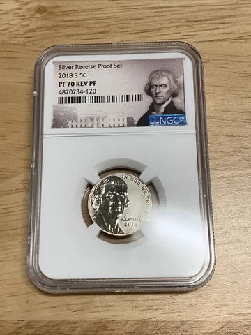 2018 S JEFFERSON NICKEL 5C REVERSE PROOF NGC PF70 FIRST RELEASES Cover