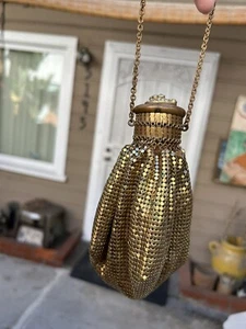 Vintage Whiting & Davis? Mesh Flapper’s Beggar's Bag Expandable Gate Top - Used - Picture 1 of 12