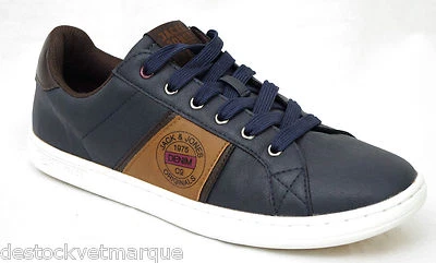 Jack & Jones Zapatillas Hombre JJ Brooklyn Patch Sneakers Azul Marino Talla 41 - Imagen 1 de 4