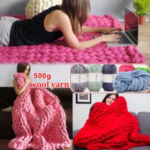 Super Bulky Arm Knitting Wool Thick Yarn Woolen Chunky Knitting DIY Yarn Crochet - Picture 1 of 20