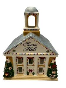 Spode 2005 World Of Christmas Town Hall Windlicht Teelicht Kerzenhalter 7,5" x 5,5 - Bild 1 von 5