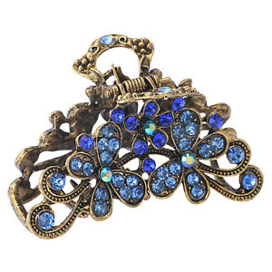 Women Vintage French Metal Rhinestone Hair Jaw Claw Clips Accessories Hair Piece