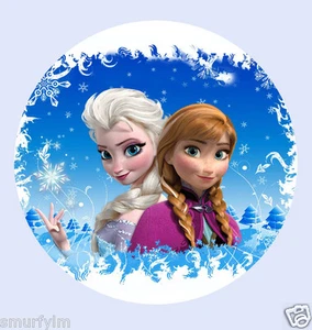 FROZEN DISNEY ELSA ANNA Princess x1 Cake Topper Edible RICE PAPER Birthday 7.5" - Picture 1 of 3