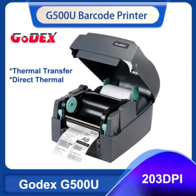 Godex G500U 203dpi USB Barcode Printer 4 Inch Thermal Transfer & Direct Thermal - Image 1 of 4