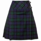 Ladies Knee Length Black Watch Modern Kilt Skirt 20" Length Tartan Pleated