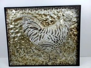 Metal Embossed Rooster Framed - Picture 1 of 4