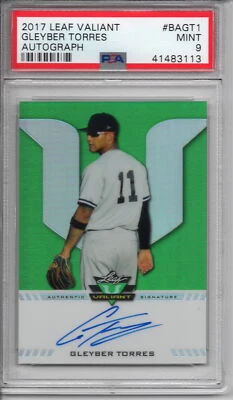Leaf Valiant Gleyber Torres 2017 verde automático 84/99 - PSA 9 Foto 1 de 2