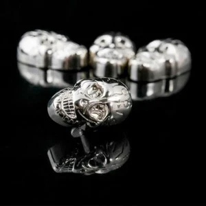 Borchie teschio con vite 16X25mm argento IN OTTONE ANTIRUGGINE quantità a scelta - Picture 1 of 1