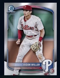 Tarjeta digital colorida Topps Bowman Chrome Prospects RC-AIDAN MILLER 2025 (Topps MLB - Imagen 1 de 1