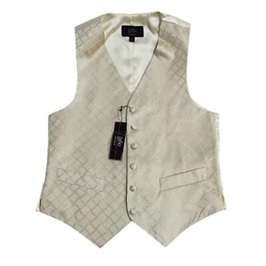 1860 Gold Diamond 2 Pocket Wedding Formal Waistcoat BNWT Men's XS 36'' - Picture 1 of 4