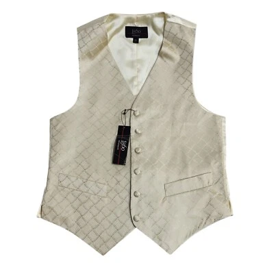 1860 Gold Diamond 2 Pocket Wedding Formal Waistcoat BNWT Men's XS 36'' - Image 1 of 4