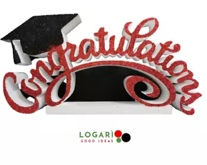 scritta congratulations cappello laurea polistirolo glitterato 30x15x5 - Foto 1 di 9