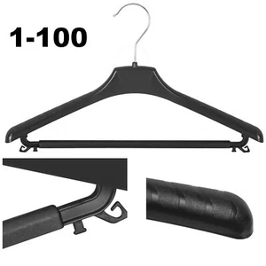 Gadrobenbügel Kunststoff Kleiderbügel Wäschebügel drehbarer Haken 38 cm schwarz - Bild 1 von 13