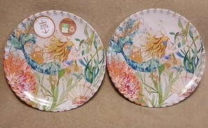 2 Outdoor Collection Meerjungfrau Seegras Ocean Life Melamin Essteller ~ 11,25" - Bild 1 von 6