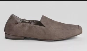 Eileen Fisher Sim Tumbled Nubuck Rye Taupe Suede Square Toe Loafers Flats Sz 9.5 - Picture 1 of 4