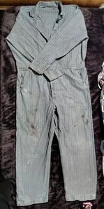 VTG Red Kap Coveralls PANTS THRASHED Work Farm Mechanic Mens 48 Regular PAINT - Picture 1 of 17
