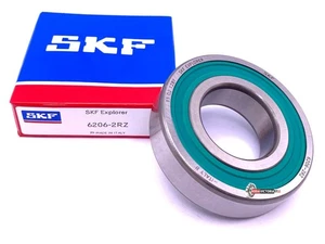 SKF 6206 2RZ Deep Groove Ball Bearing, Rubber Sealed 30x62x16 mm - Picture 1 of 4