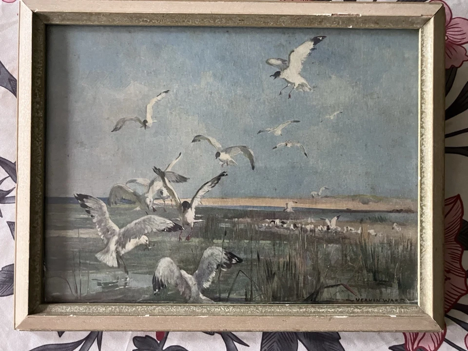 Cuadro artístico enmarcado con impresión vintage de VERNON WARD THE FEEDING GROUND Foto 1 de 4