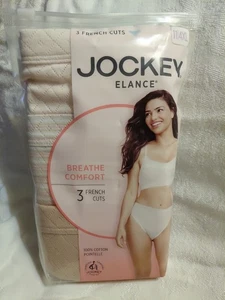 JOCKEY Elance Size 11 4XL 3 Pk French Cuts Soft 100% Cotton Pointelle Neutrals - Picture 1 of 3