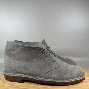 Clarks Originals Chukka Desert Boots Womens 10 Grey Suede Crepe Minimal Classic - Picture 1 of 8