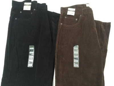 St. Johns Bay Black & brown Corduroy 5 pocket Jeans Men's 34x34 Relaxed Fit (2pk - Image 1 of 4