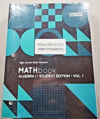 Carnegie Learning Algebra 1 Vol 1 and 2 Student Edition High School Math Set - Image 1 of 3
