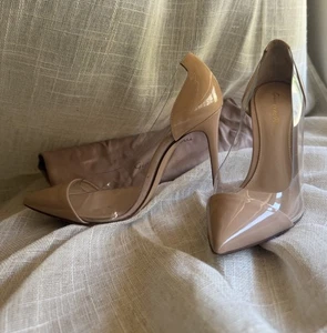 NEW Gianvito Rossi Patent Plexi Heels pink nude 35 - Picture 1 of 12