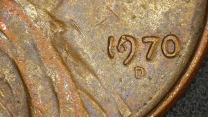 1970 D RPM LINCOLN MEMORIAL PENNYDDO & DDRTHE 9 IN 1970 IS HOOKED LIKE A LOBSTER - Picture 1 of 4