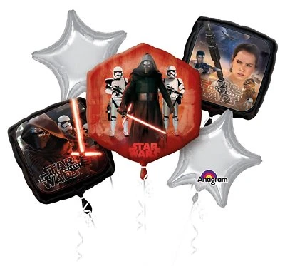Star Wars Kylos Ren & Storm trooper Party Favor 5CT Foil Balloon Bouquet - Image 1 of 3