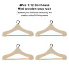 Pack of 4 1/12 Dollhome Clothes Hanger Retro Style Rack Hangers Accessory